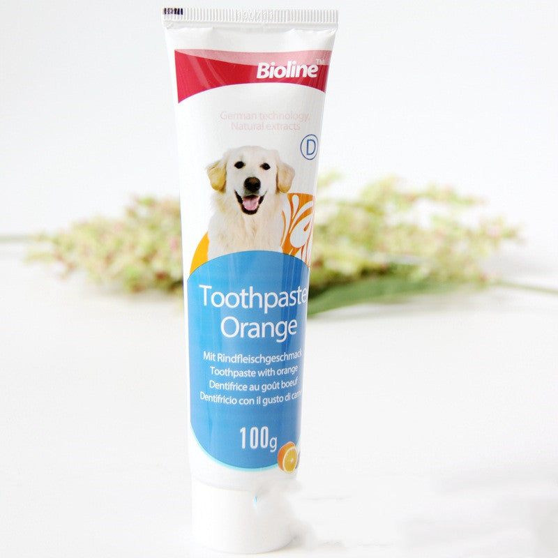 Bioline Natural Dog Toothpaste – Beef, Mint & Orange Flavors for Fresh Breath & Healthy Gums