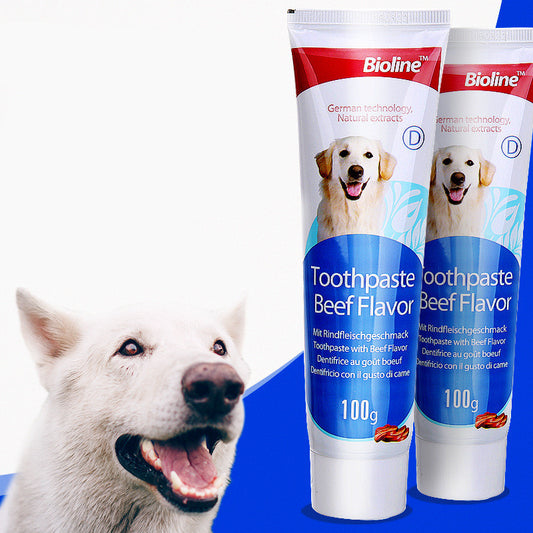 Bioline Natural Dog Toothpaste – Beef, Mint & Orange Flavors for Fresh Breath & Healthy Gums