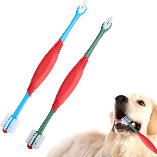 360° Dual-Head Dog Toothbrush – Gentle, Effective Dental Care for Dogs & Cats