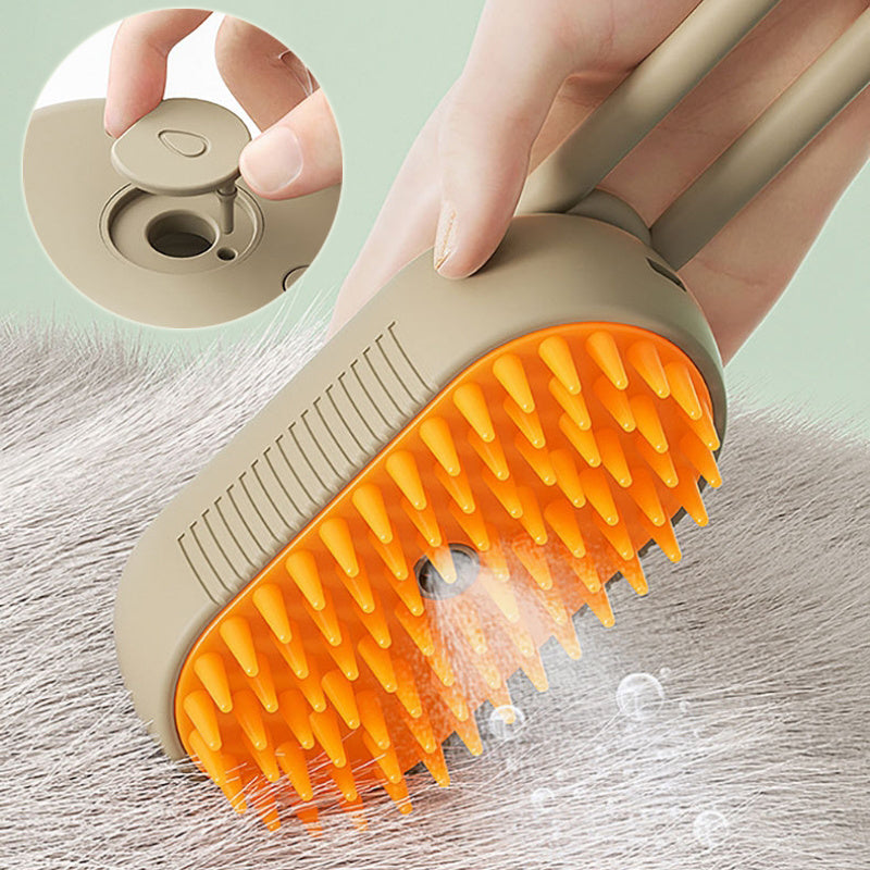 3-in-1 Pet Grooming Brush – Steam, De-shedding & Massage