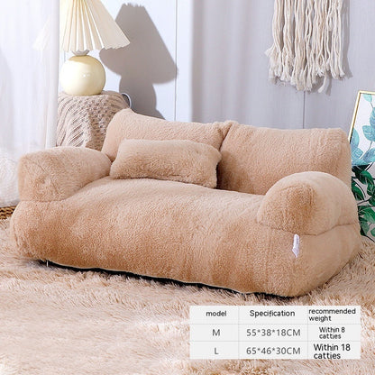 Luxury Cat Bed Sofa – Plush Winter Pet Nest for Cats & Small Dogs | Soft, Warm & Comfortable