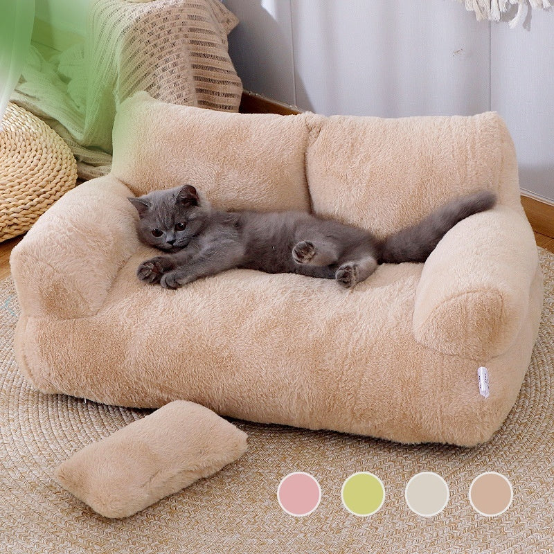 Luxury Cat Bed Sofa – Plush Winter Pet Nest for Cats & Small Dogs | Soft, Warm & Comfortable