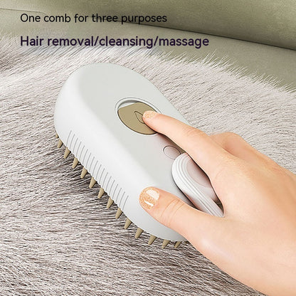 3-in-1 Pet Grooming Brush – Steam, De-shedding & Massage