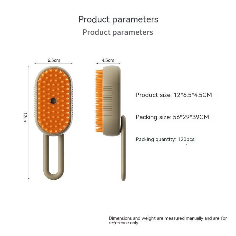 3-in-1 Pet Grooming Brush – Steam, De-shedding & Massage