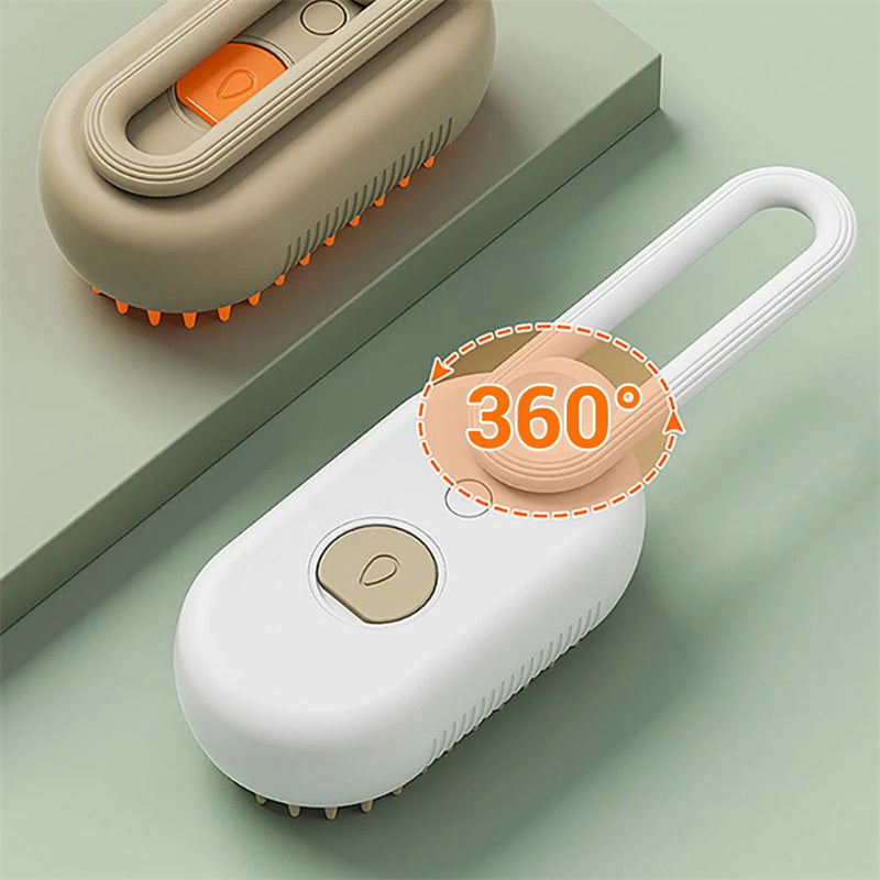 3-in-1 Pet Grooming Brush – Steam, De-shedding & Massage
